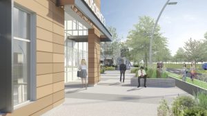 Bioscience 3-Exterior Rendering Sidewalk