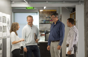 MOA team members talking